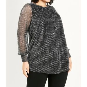 NWOT Avenue Sparkle Plisse Blouse sz18